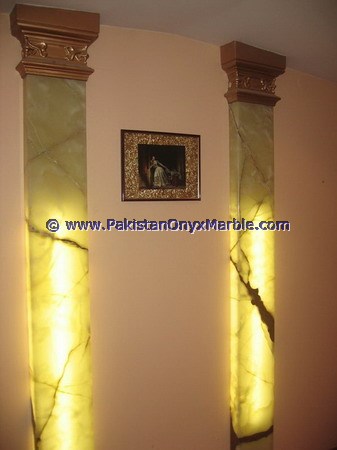 BACKLIT ONYX COLUMNS PILLARS & PEDESTALS