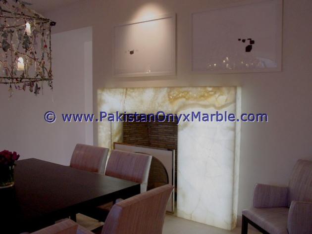 BACKLIT ONYX FIREPLACES