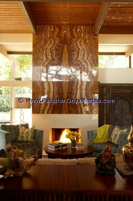BACKLIT ONYX FIREPLACES