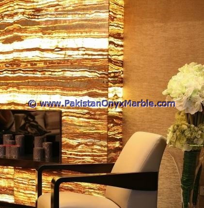 BACKLIT ONYX FIREPLACES