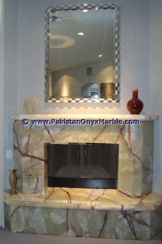 BACKLIT ONYX FIREPLACES