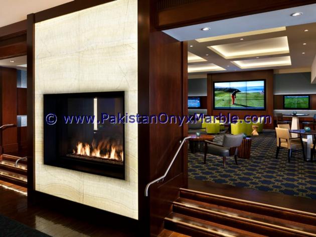 BACKLIT ONYX FIREPLACES