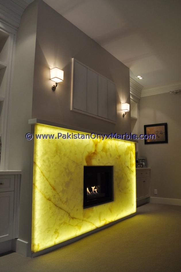 BACKLIT ONYX FIREPLACES