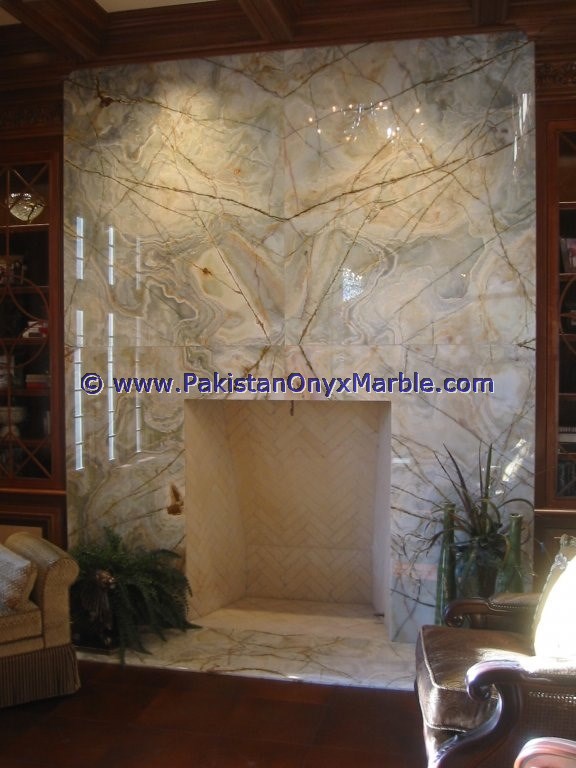 BACKLIT ONYX FIREPLACES
