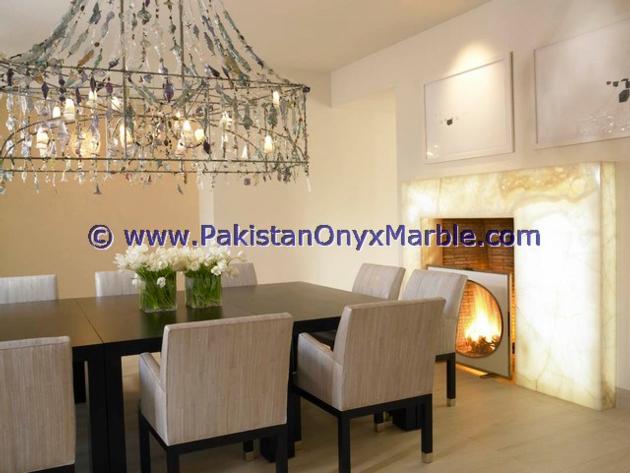 BACKLIT ONYX FIREPLACES