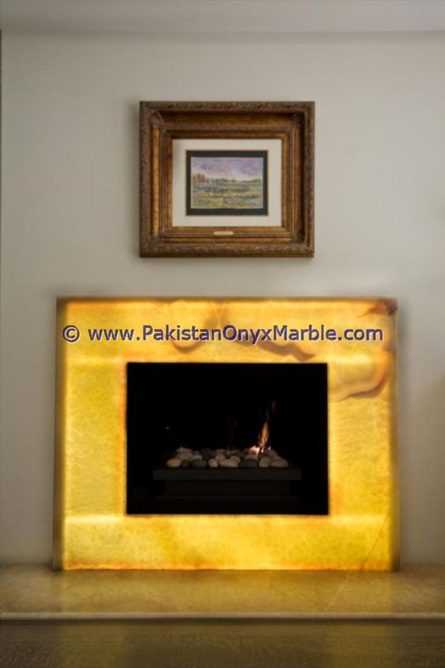BACKLIT ONYX FIREPLACES