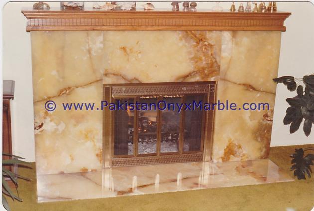 BACKLIT ONYX FIREPLACES