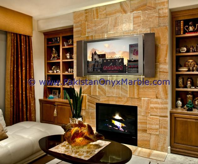 BACKLIT ONYX FIREPLACES