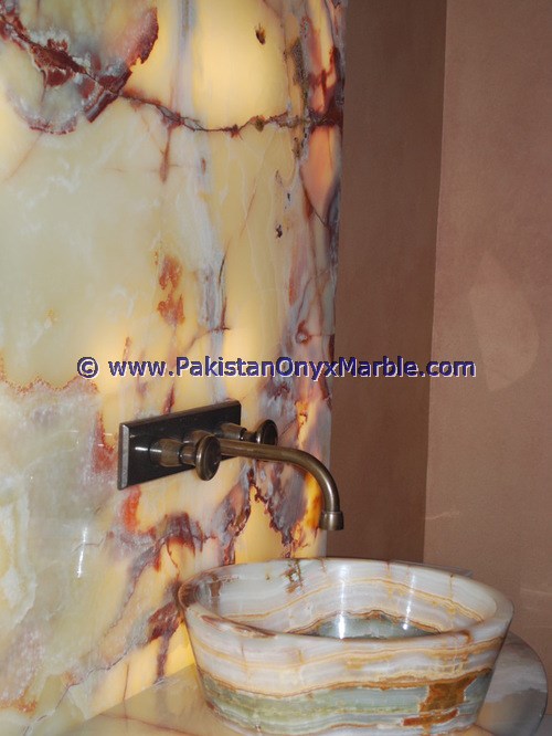 BACKLIT ONYX BATHROOM VANITYTOPS & SINKS