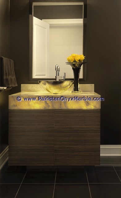 BACKLIT ONYX BATHROOM VANITYTOPS & SINKS