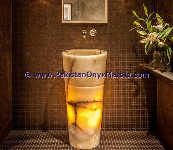 BACKLIT ONYX BATHROOM VANITYTOPS & SINKS
