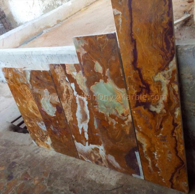 MULTI BROWN GOLDEN ONYX TILES COLLECTION