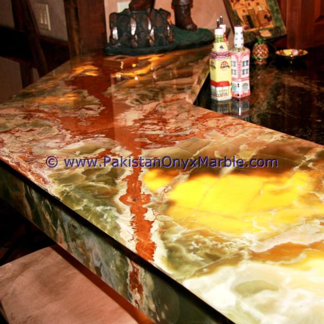 BACKLIT ONYX COUNTERTOPS FOR BAR RECEPTIONS