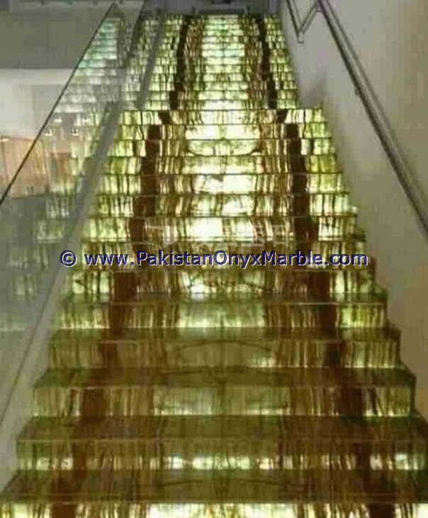 BACKLIT ONYX STAIRS STEPS RISERS Amp
