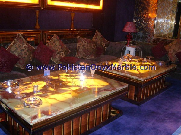 BACKLIT ONYX TABLES DINNG TABLE COFFEE TABLES