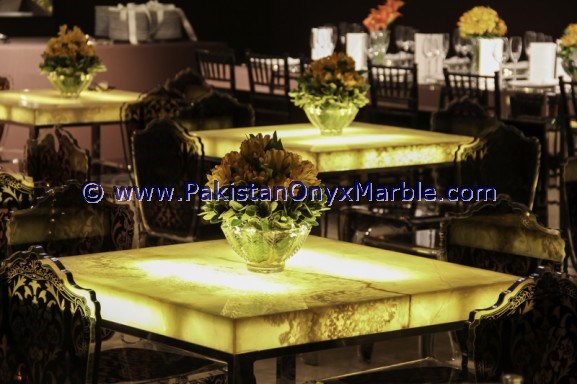 BACKLIT ONYX TABLES DINNG TABLE COFFEE