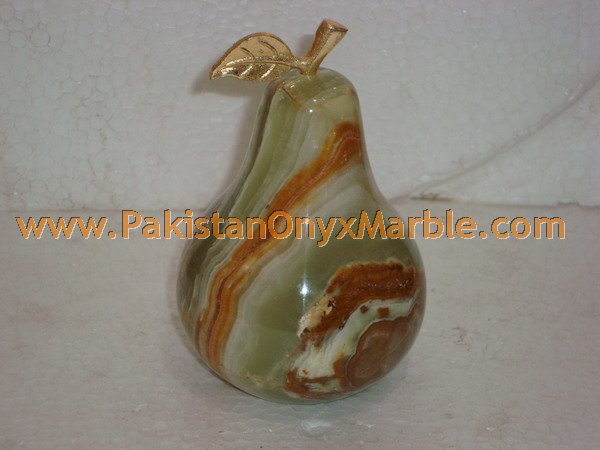 ONYX PEAR WITH BRASS LEAF HANDICRAFTS