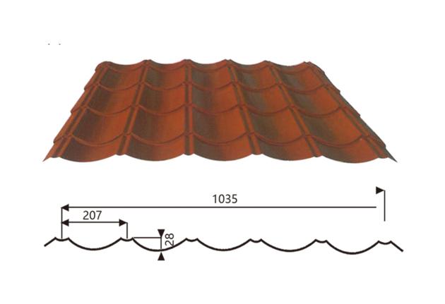 Corrugated Steel Roofing sheet (Encaustic) 28-207-1035,Steel Roofing Sheet Manufacturer