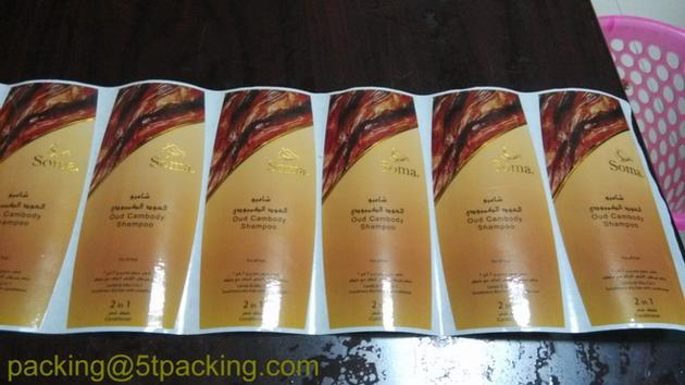 High quality Cold Stamping plastic label for OUD cambody shampoo