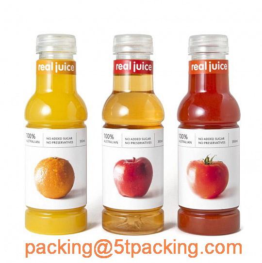 Plastic Adhesive Labels in Creative Classified Fruits Juice Bottles 