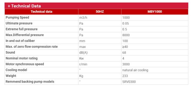 PRANSCH MBY1000 Mechanical Boosters Roots Vacuum