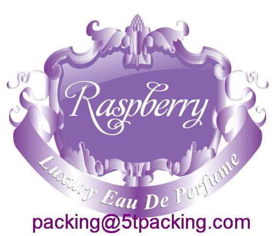 Raspberry Purple Embossed Luxury Perfume Bottle Labels 