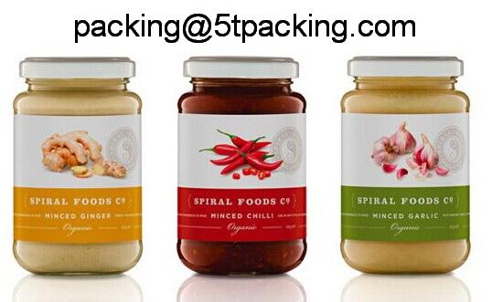 Spiral Food Glass Bottle Use Plastic Adhesive Labels