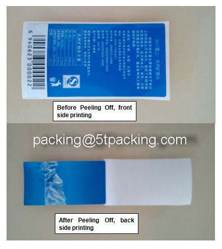 Double Face Printed Adhesive Labels in Blue Natural Ice Mineral Water Bottle