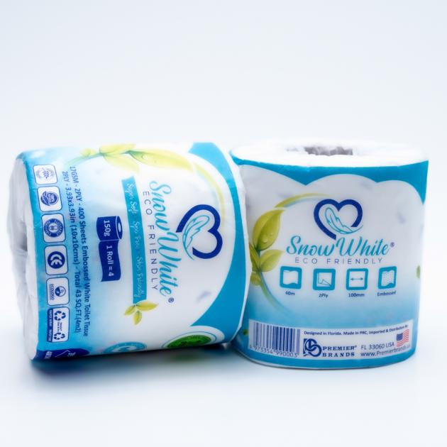 Snow White Organic Bamboo Rolls 72CT