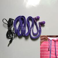 drawstring earbuds on hoodie washable MP3 earphone waterproof headphone