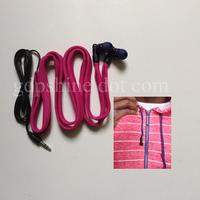 washable earphone for hoodie drawstring music cable drawcord earbuds