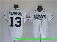 MLB Jerseys Tampa Bay Rays 13 Carl Crawford White