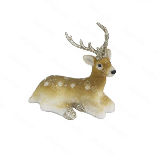 Puindo Customized Christmas Decoration Flocking Reindeer