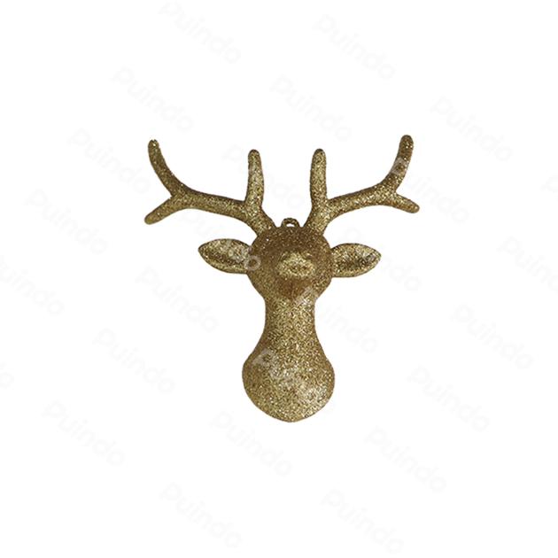 Puindo Customized Christmas Hanging Ornament Golden Reindeer Figurine Home Decoration Christmas gift