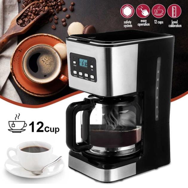 Multi-Functional Coffee Maker With 6 Switches 950W 1.5L 12 Cups 