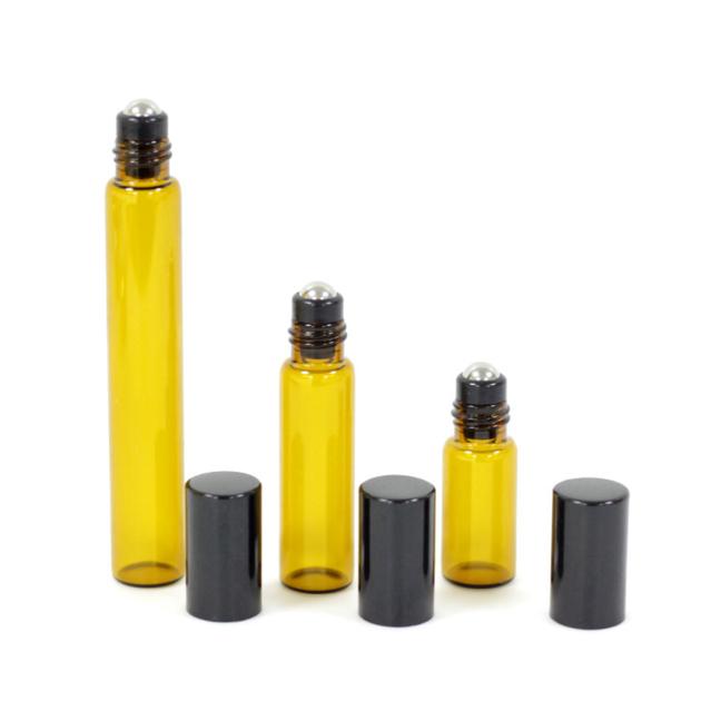 Wholesale 5Ml Perfume or Essential oil Glass Roll On Bottle with Black/Gold/Sliver Cap