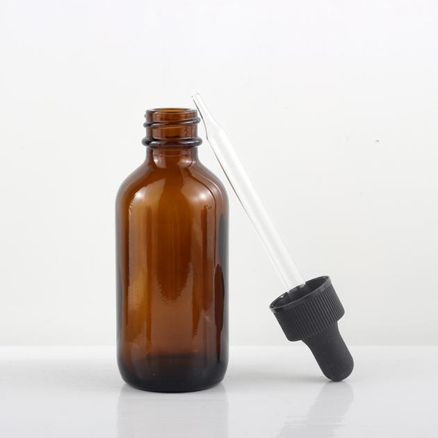 Latest New Design Round Amber Cosmetic Boston Glass Dropper Bottle 