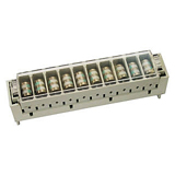 Arrester magazine for 10 pair disconnection module