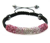 Crystal Tube Bending Bracelet Mixed Color 10x34mm