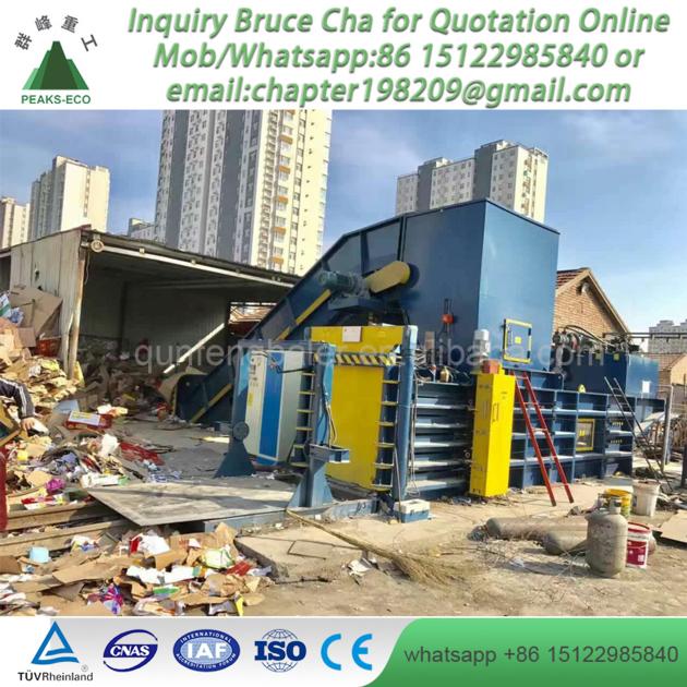 CE certificated factory direct sell PLC control full automatic hydraulic waste paper cardboard baler