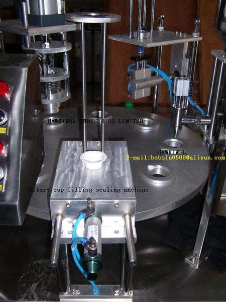 Semi-auto Rotary Filling/sealing Machine for yogurt cups