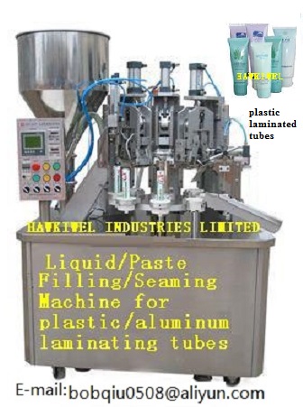 Machine for filling and sealing of plastic and laminated tube