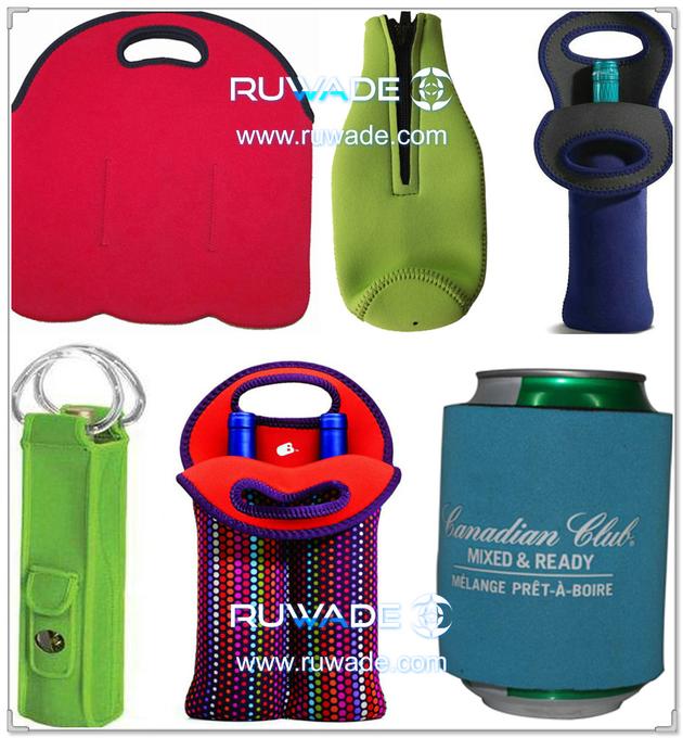 Neoprene wine beer bottle cooler holder tote,2 pack,6 pack,with handle or zipper,slap cooler koozie,