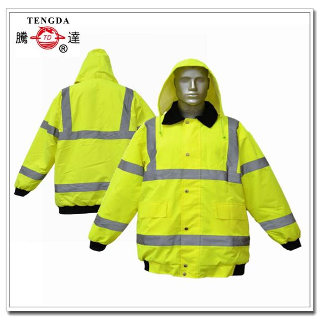 high vis yellow policeman winter rain jacket