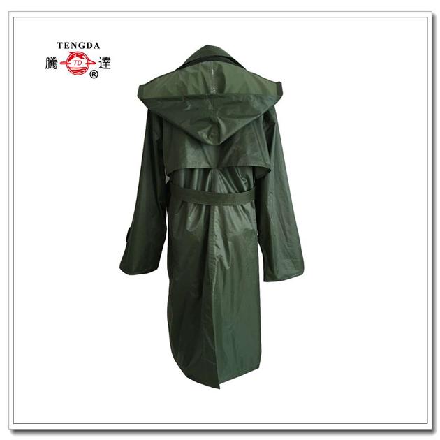 Military Green Fashionable Women Long Rainwear