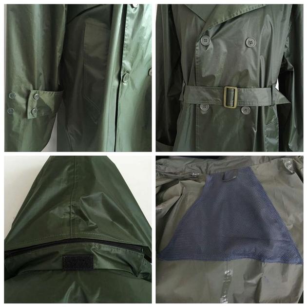Military Green Fashionable Women Long Rainwear