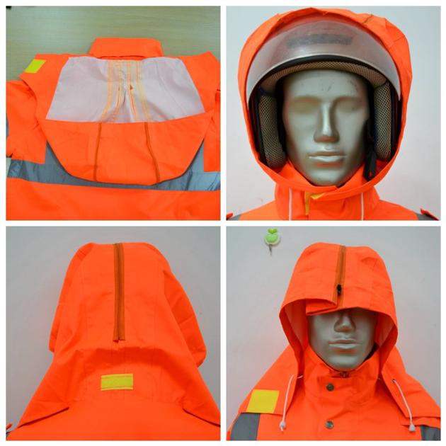 Orange Reflective Safety Polyester Worker Rain
