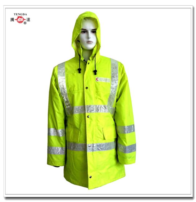 High Vis Yellow Policeman Winter Rain