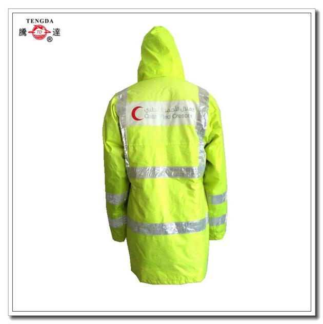 High Vis Yellow Policeman Winter Rain