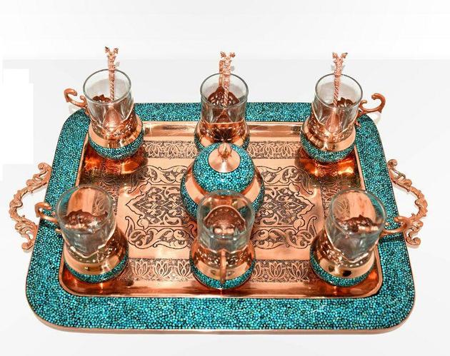 Copper And Turquoise Container